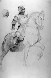 Studie des Colleoni-Denkmals, Venedig (Bleistift)